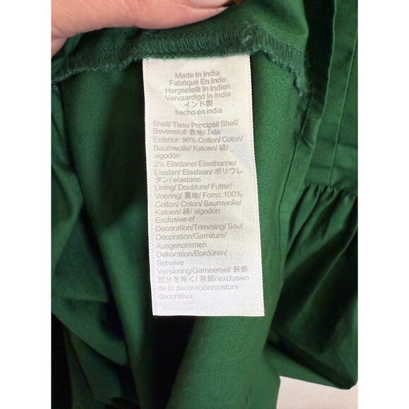 J. Crew Factory Scallop-trim button-front midi dress in fern canyon green sz 6 - Picture 8 of 16